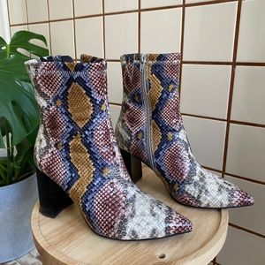 Jeffrey Campbell - Rainbow Snakeskin Pointed Booties